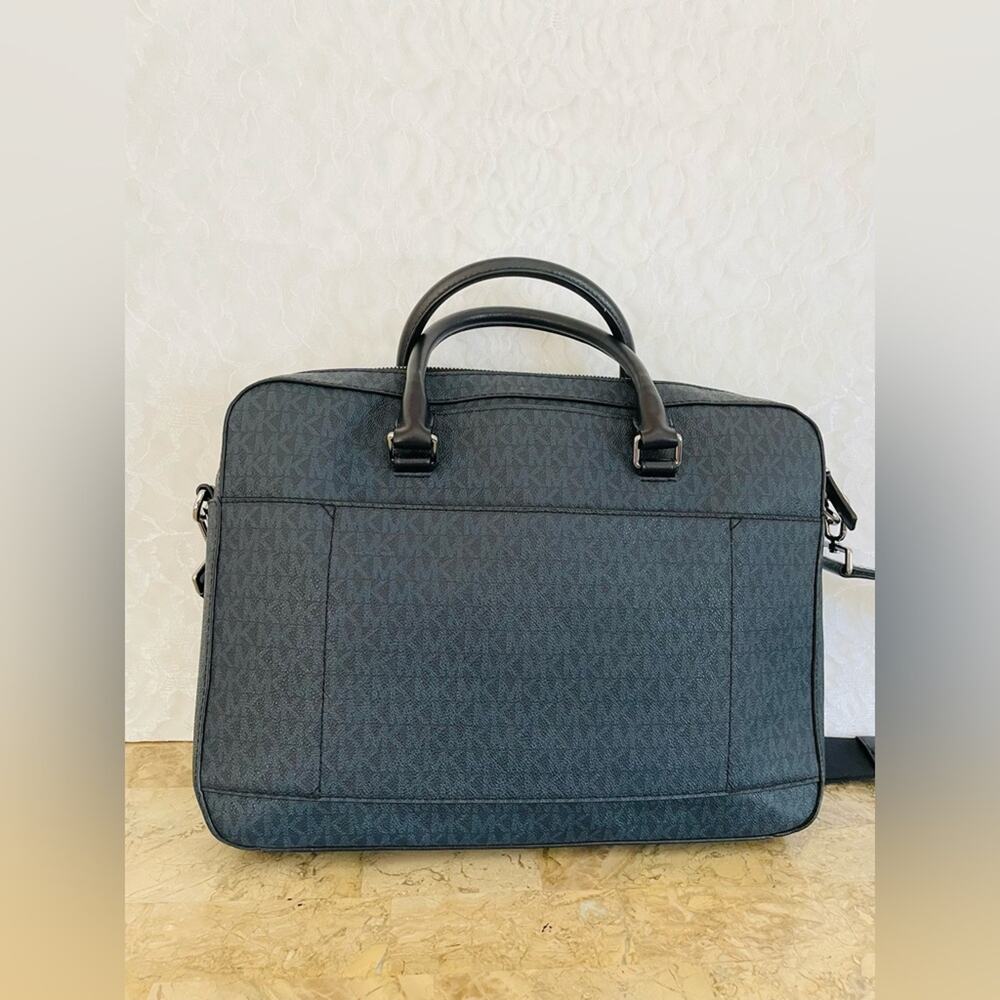 MICHAEL KORS Harrison blue/navy leather briefcass - Picture 2 of 9
